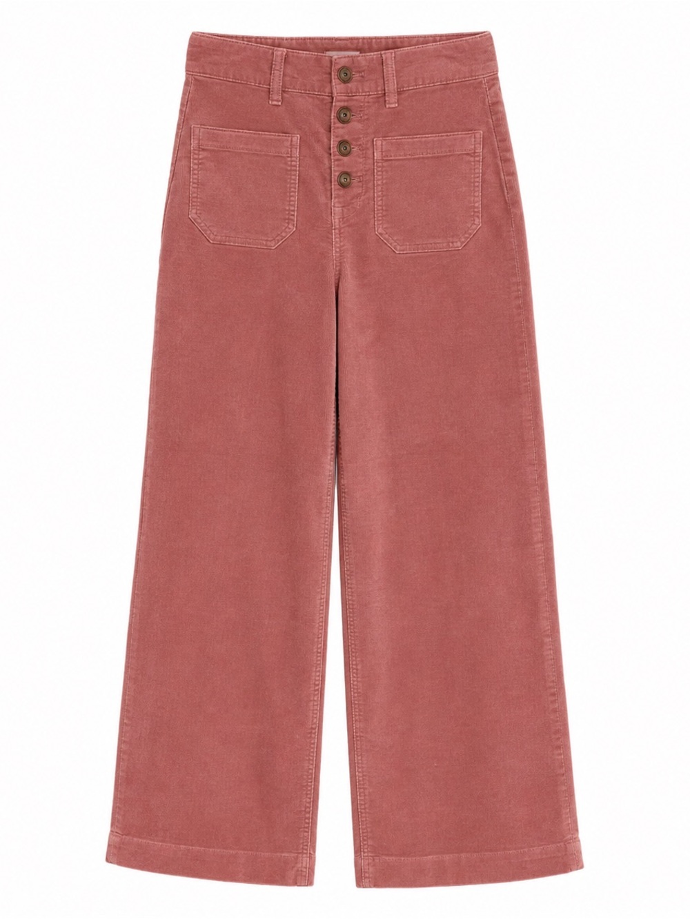 Faherty Stretch Terry Corduroy Wide Leg Pants Dusty Rose 24 NWT